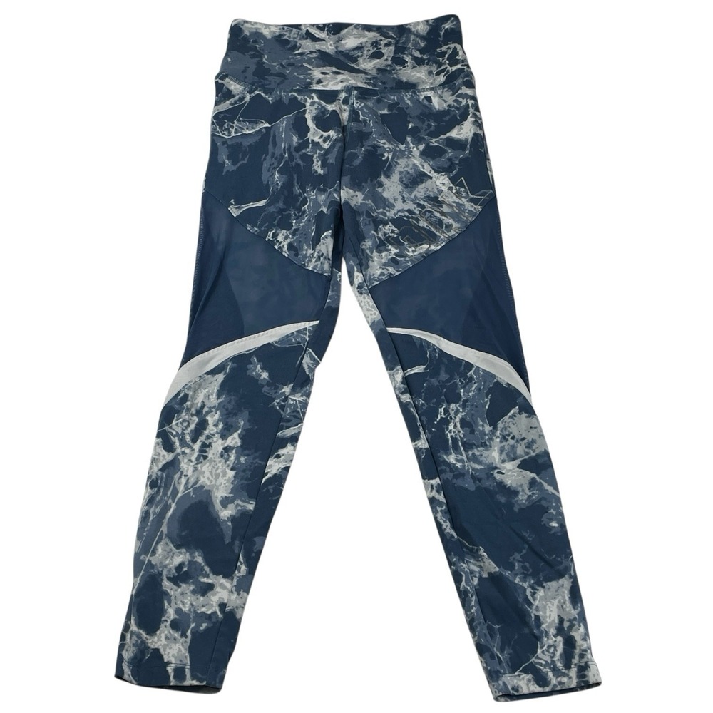 Victoria's Secret PINK Ultimate Leggings Blue Marble‎ Water Print Mesh Panels S